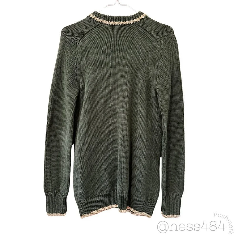 Juicy Couture Green/Gold Cardigan, Small - Picture 3 of 5